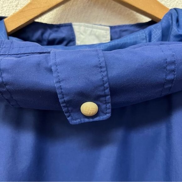 Columbia Women’s Full Zip Hooded Rain Jacket In Blue Sz Med - Picture 8 of 9